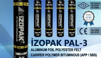 İzopak PAL-3 Alumınum Foıl Polyester Felt Carrier Polymer Bıtumınous (App / Sbs)
