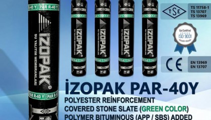 İzopak PAR-40Y Polyester Reinforcement Covered Stone Slate (Green Color)