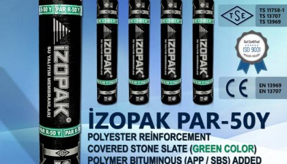 İzopak PAR-50Y Polyester Reinforcement Covered Stone Slate (Green Color)