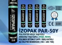 İzopak PAR-50Y Polyester Keçe Taşıyıcılı Arduvaz Taşı Kaplı  (Yeşil Renk) Polimer Bitümlü (App / Sbs) Katkılı Su Yalıtım Membranı (-10c / -20c Tse)