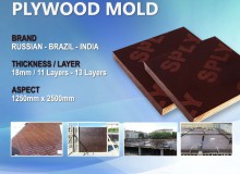 Imported Plywood 18mm (1250 * 2500mm) Film Concrete Mold